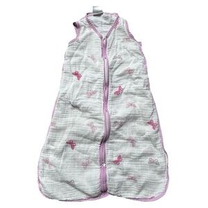 Baby Girl Aden + Anais Muslin Sleep Sack Two Way Zipper Size Medium 6-12 Months